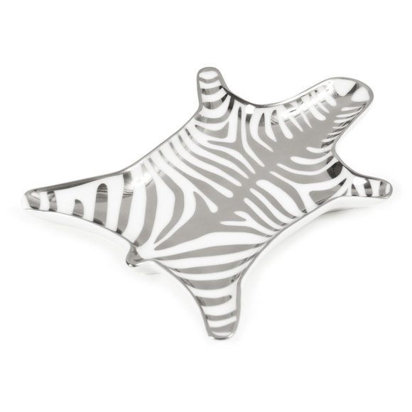 NEW Jonathan Adler Metallic Zebra Dish - Silver - Picture 3 of 3